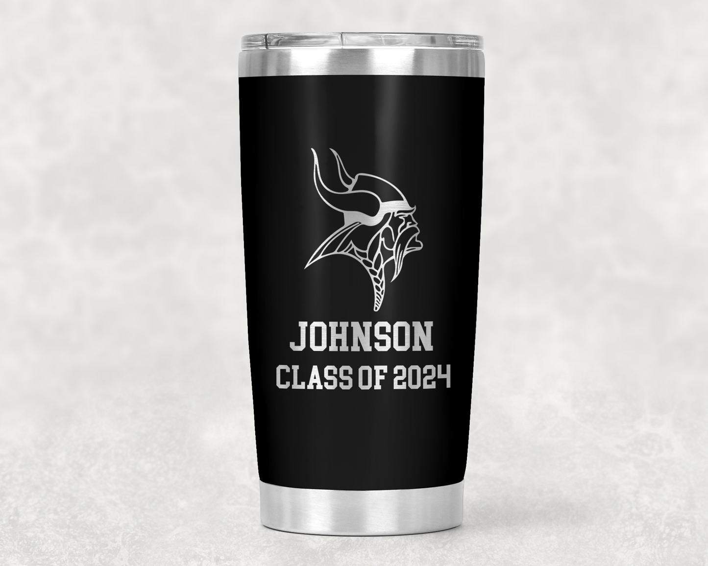 20oz. Vikings Class of 2024 Engraved Stainless Steel Tumbler (Customizable)