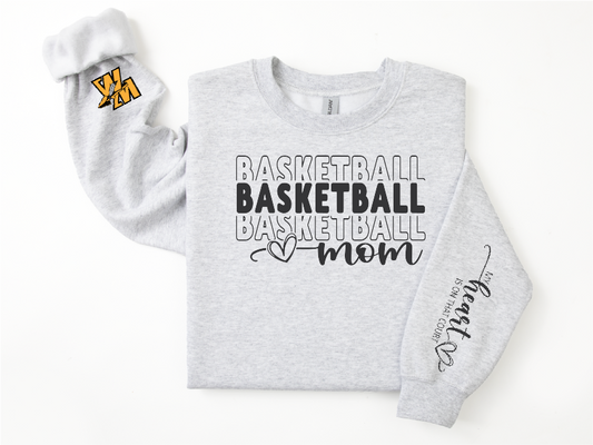 Heart on the Court Basketball Mom Hoodie/Crewneck/Tee