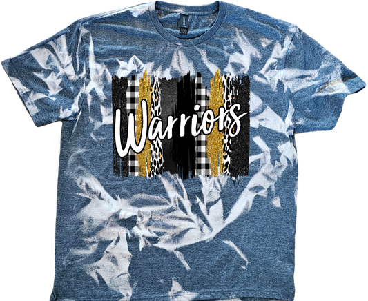 Warriors Tie Dye Bleach Tee